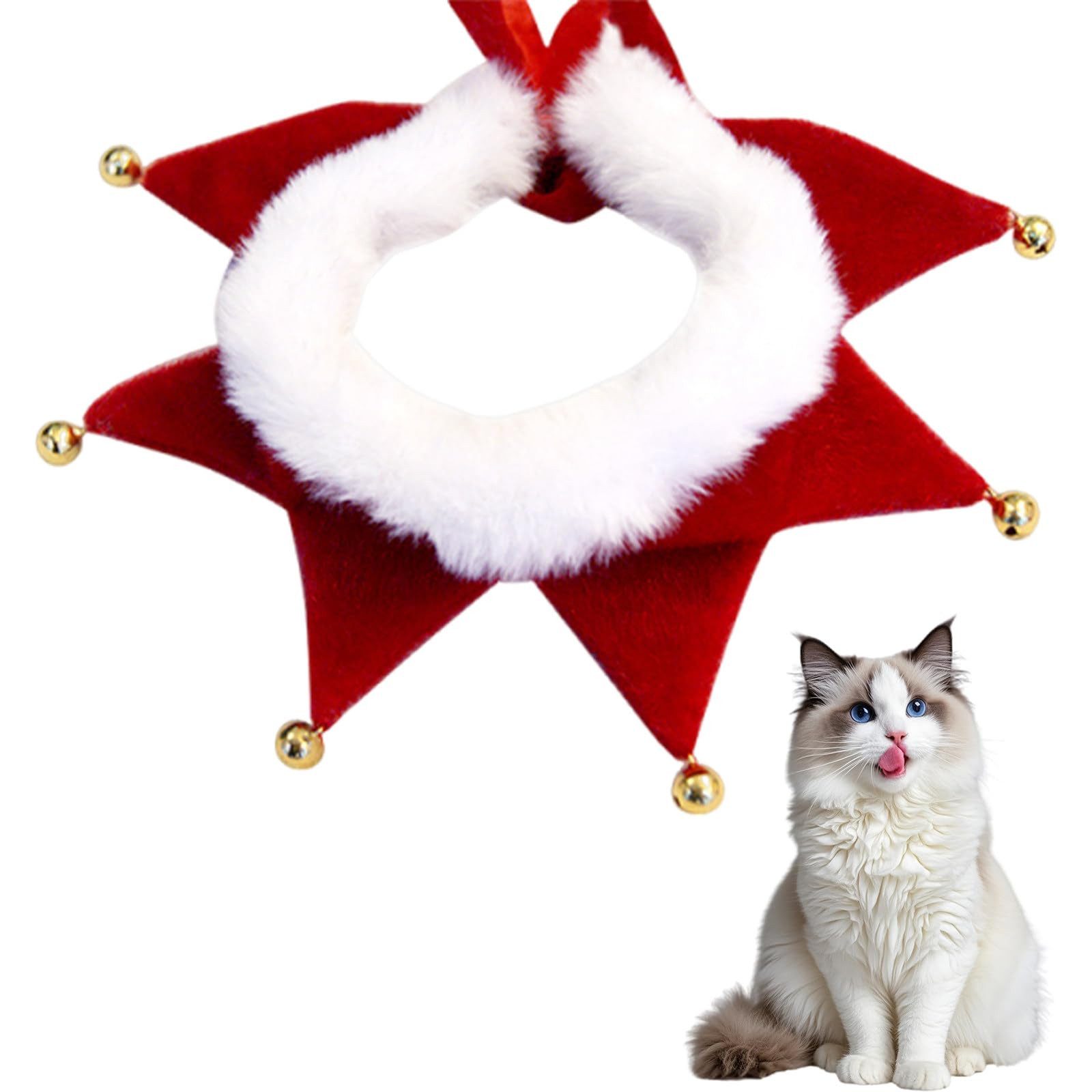 Ledander Tier-Halstuch Halstuch X-Mas Weihnachtliche Haustierhalsbänder, rot, warme Weihnachtsoutfits und Accessoires für kleine Hunde, Katzen