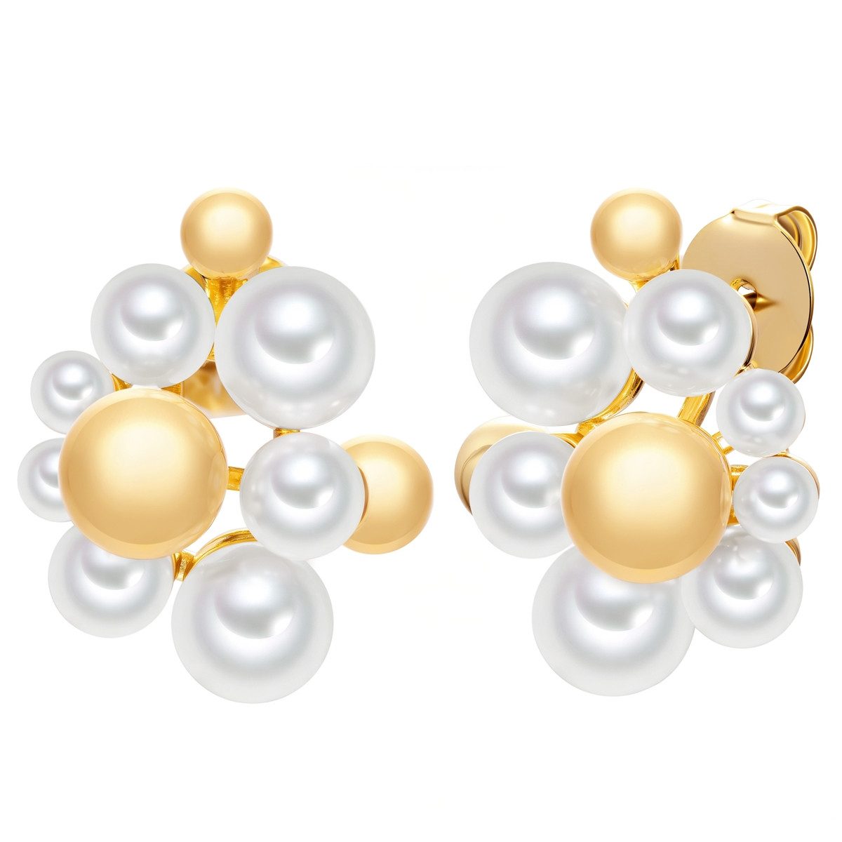 Perlenohrringe gelbgold