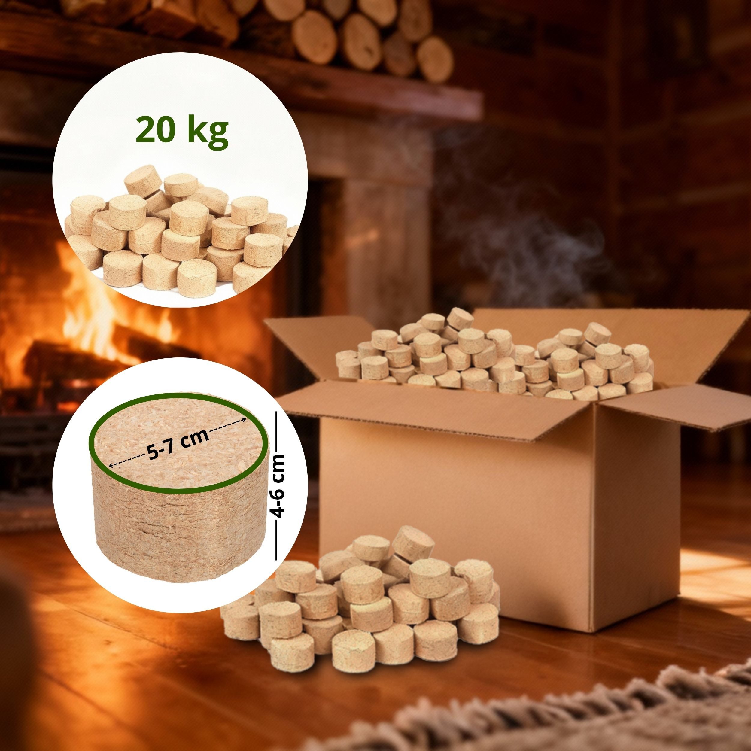 Floranica Kaminholz Gepresste 100% Holzbriketts Hohe Brennwert Raucharm, 20 günstig online kaufen