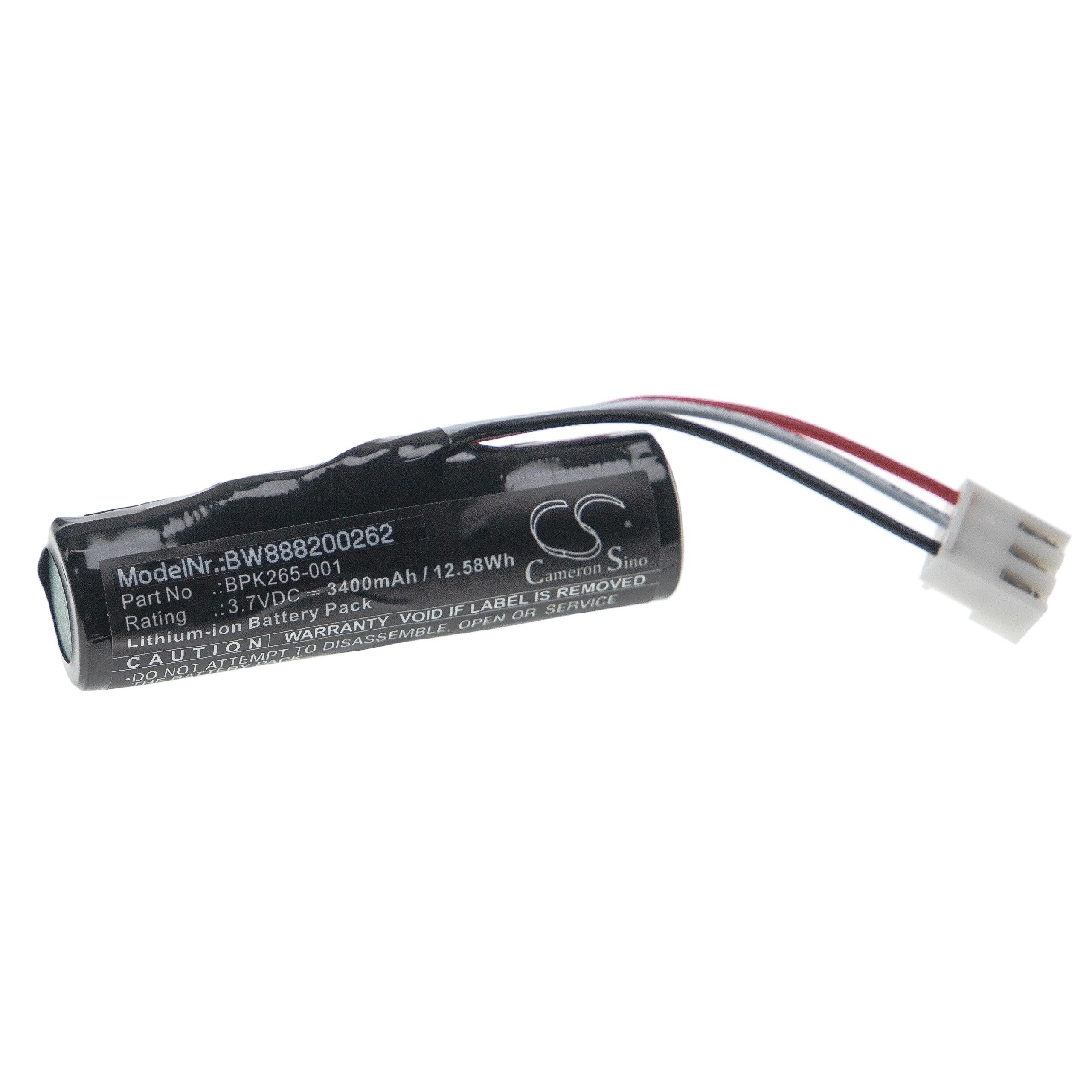 für BPK260-002-01-A POS-/Kassensystem Li-Ion) 3,7V, Originalteilebezeichnung (3400mAh, Verifone Ersatz für Baugleiche Akku vhbw BPK260-001, mAh 3400