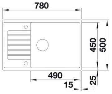 Blanco Granitspüle ZIA XL 6 S Compact, eckig, 50/78 cm, (1 St), erhältlich in mehreren Farben