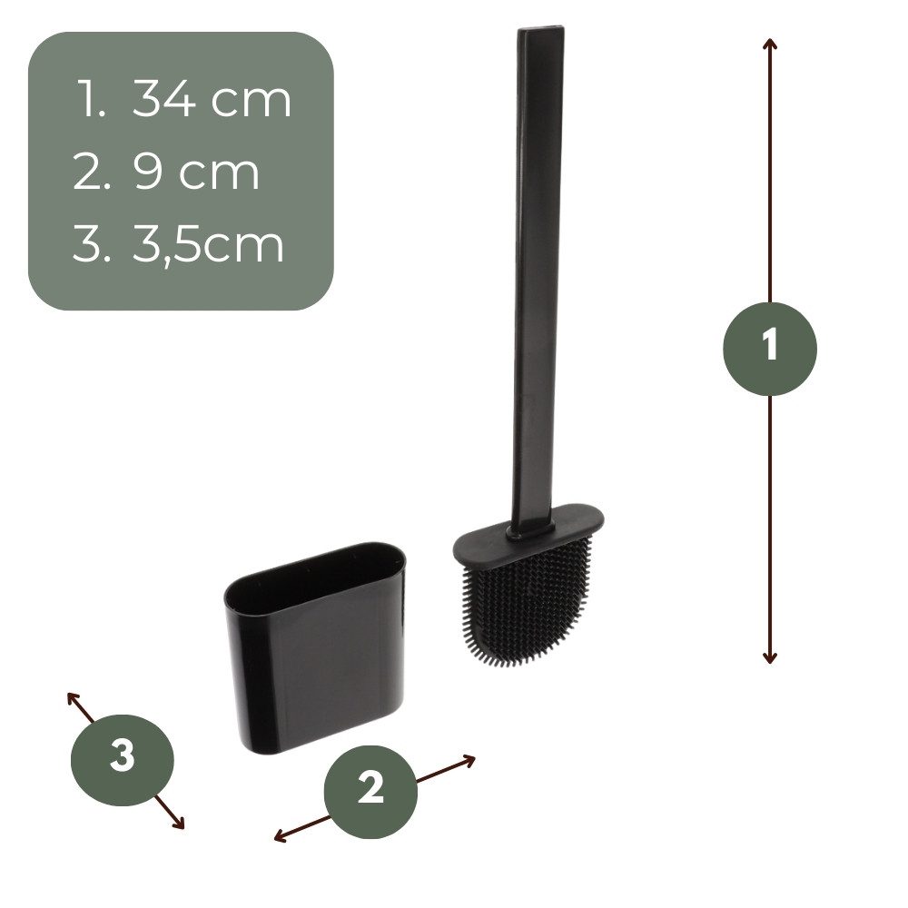 GarPet WC-Garnitur 4er Set Klobürste Silikon schwarz Set Wandmontage Toilet günstig online kaufen