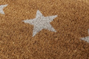 Fußmatte Kokos Sterne, Andiamo, rechteckig, Höhe: 17 mm, Schmutzfangmatte, Motiv Sterne, In- und Outdoor geeignet