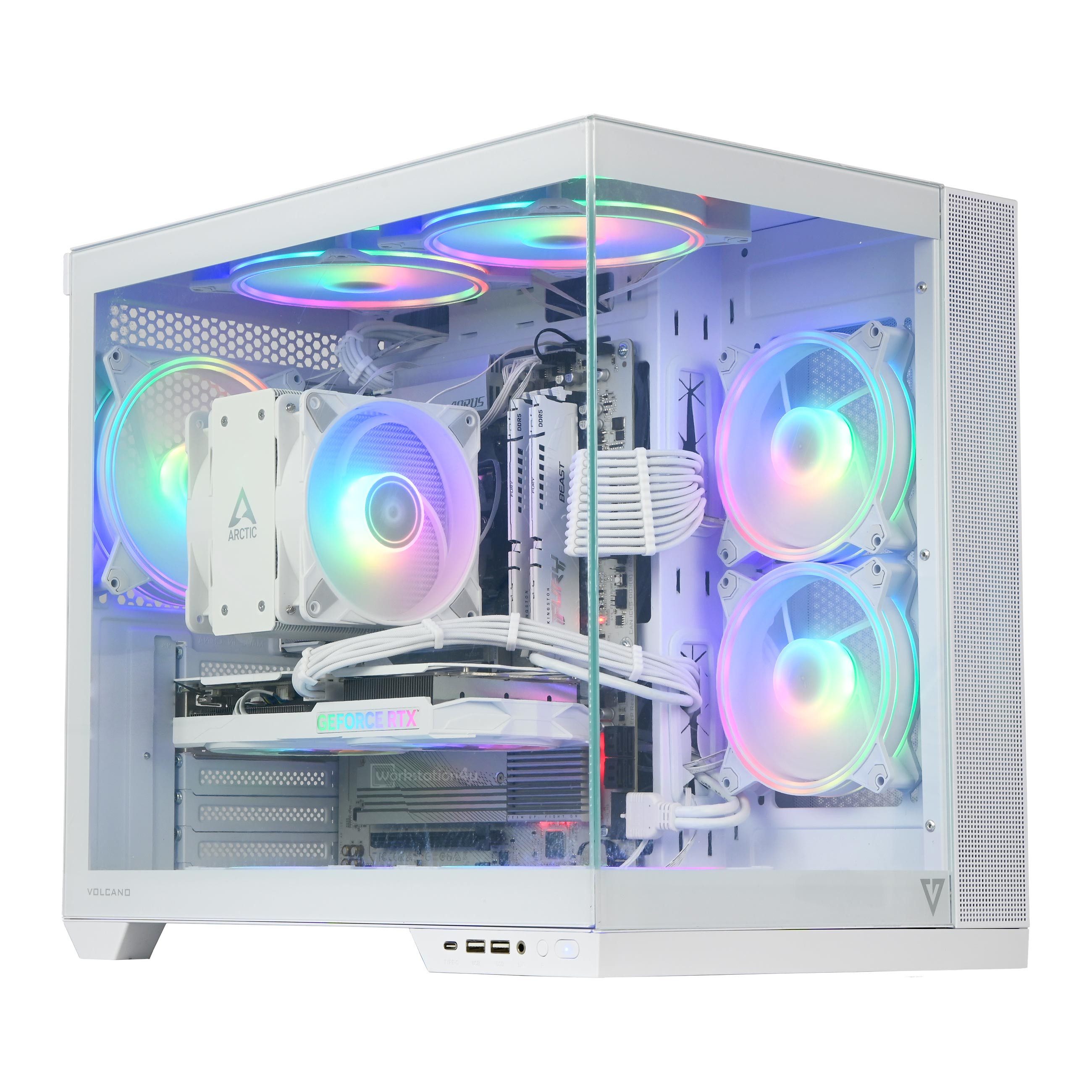 Workstation4u Modecom Volcano Panorama APEX ARGB Gaming-PC (AMD Ryzen 7 8700F, RTX 5060 Ti 16GB, 16 GB RAM, 500 GB SSD, Luftkühlung)