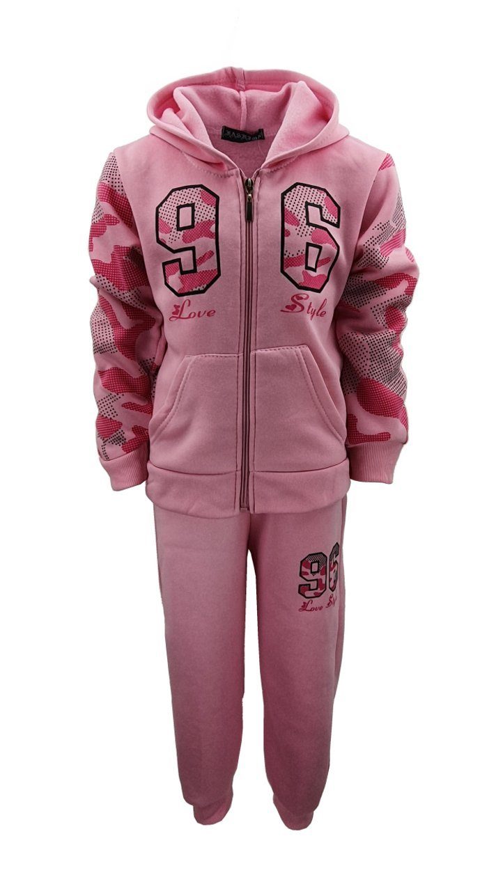 Hessis Freizeitanzug Mädchen Freizeitset, MF549 (Jacke & Jogginghose) Rosa