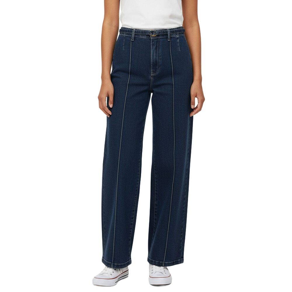 Ital-Design Dad-Jeans Trendige High-Waist Jeans für Damen, weit geschnitten (90861158) Used-Look Stretch High Waist Jeans in Blau