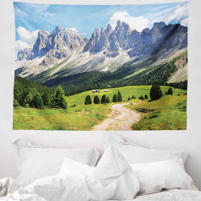 Wandteppich aus Weiches Mikrofaser Stoff Für das Wohn und Schlafzimmer, Abakuhaus, rechteckig, Natur Pathway to Wald Alpen