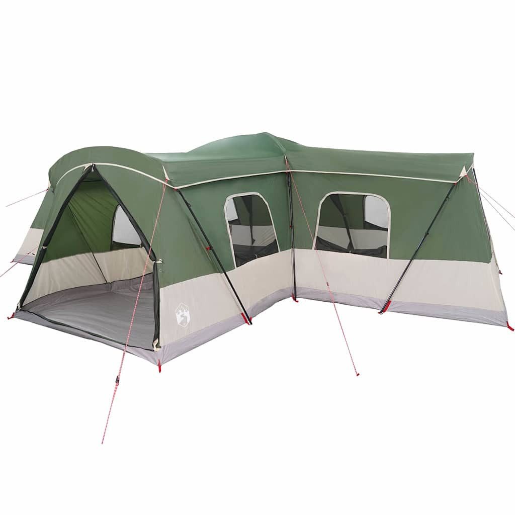 vidaXL Gruppenzelt Zelt für 16 Personen mit Dach Grün 680 x 510 x 210 cm, (1 tlg)