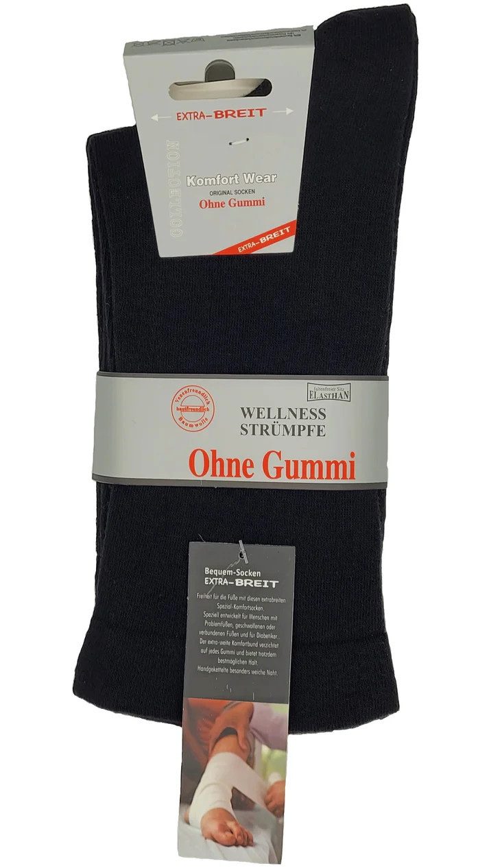 Socks 4 Fun Diabetikersocken Wellness Socken Extra Breit – Diabetes (2-er Bündel, 2-Paar, 2 Paar) extra breit, auch für umwickelte Füße