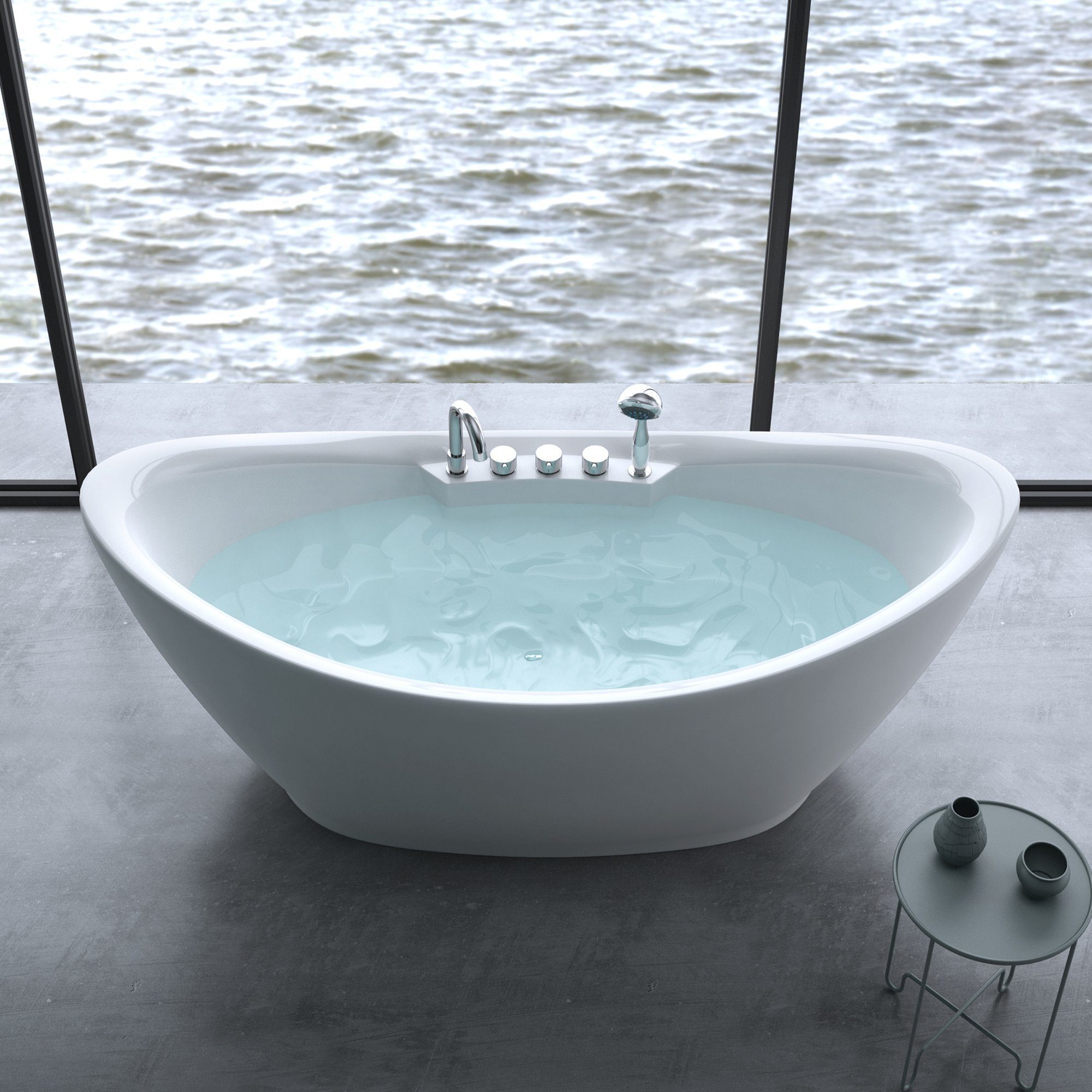 doporro Badewanne Design-Badewanne Freistehend inkl. Ablaufgarnitur günstig online kaufen