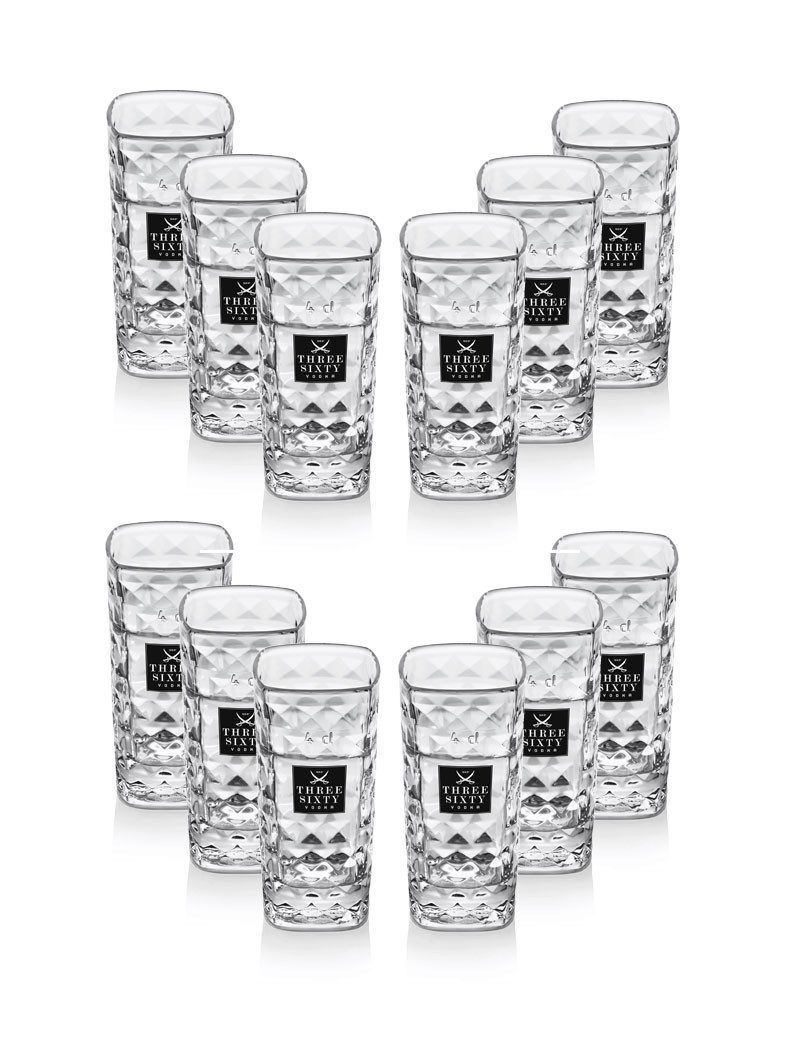 Glas Three Sixty Vodka Wodka Shotgläser Gläser Glas Set - 12 Stück 2 un