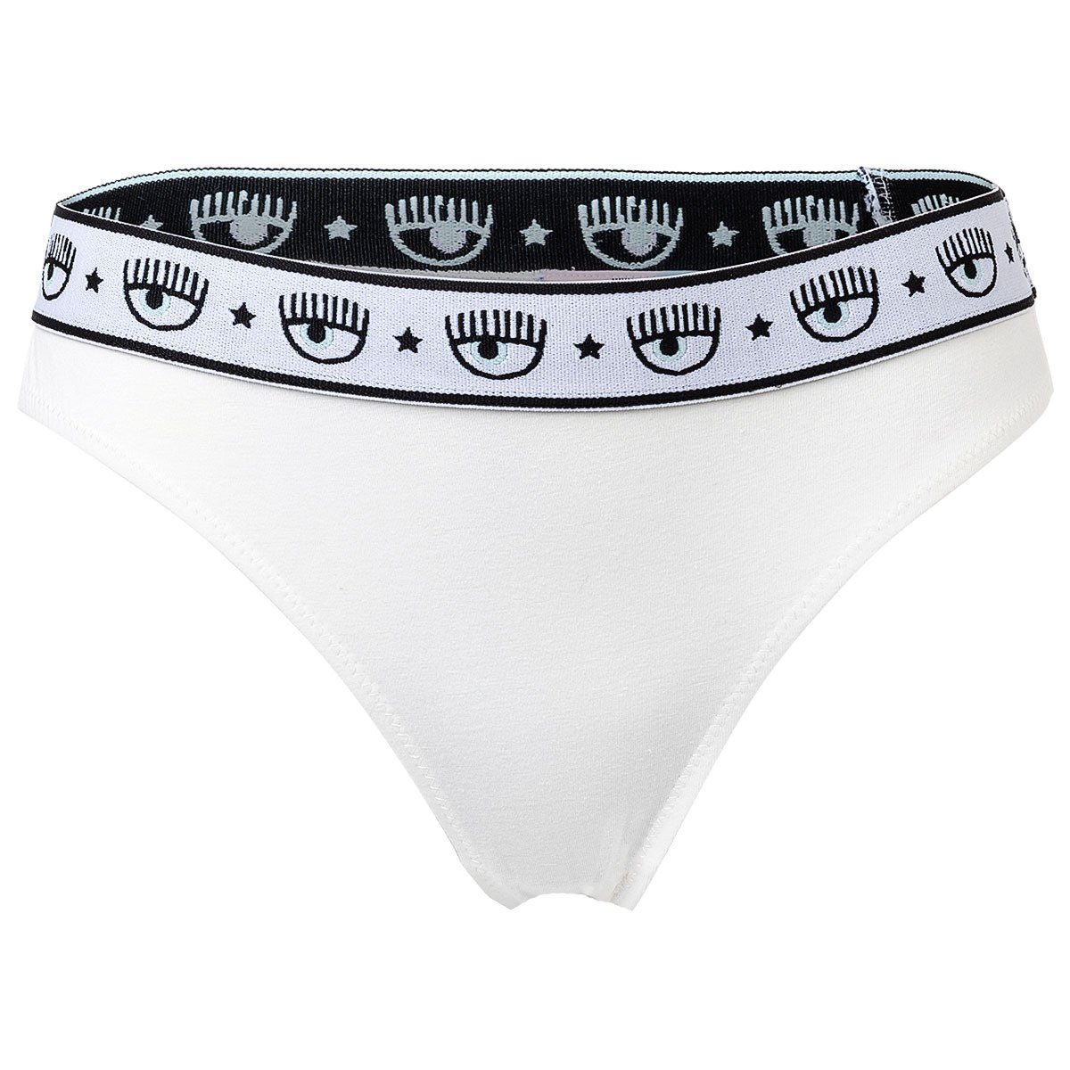 CHIARA FERRAGNI Slip Damen String Brief, 2er - Pack Weiß Cotton Stretch