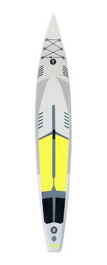 Runga-Boards Inflatable SUP-Board MAKO RACE AIR 14.0 Stand Up Paddling SUP iSUP, (Set 1, mit gepolsterten Trolley-Rucksack, Center-Finne und Coiled-Leash)