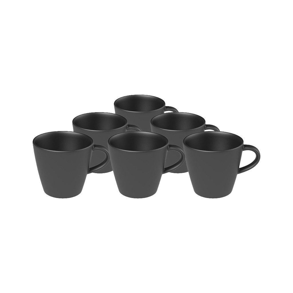 Villeroy & Boch Untertasse Manufacture Rock Espressotasse Set, (6 St), Premium Porcelain, mikrow.- & spülm.sicher, Made in Germany