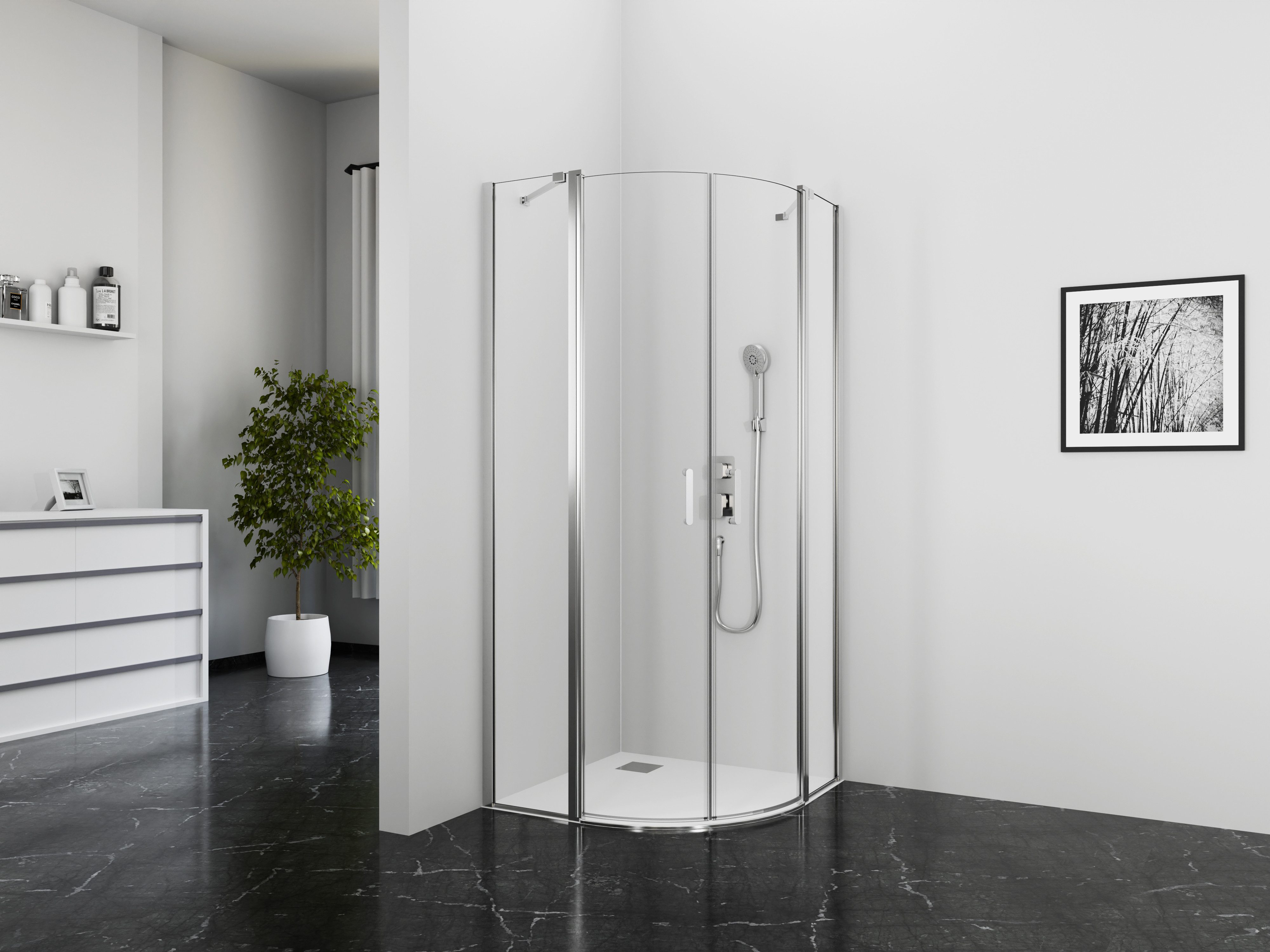 Marwell Runddusche Neptun II, BxT: 90x90 cm, mit Drehtür