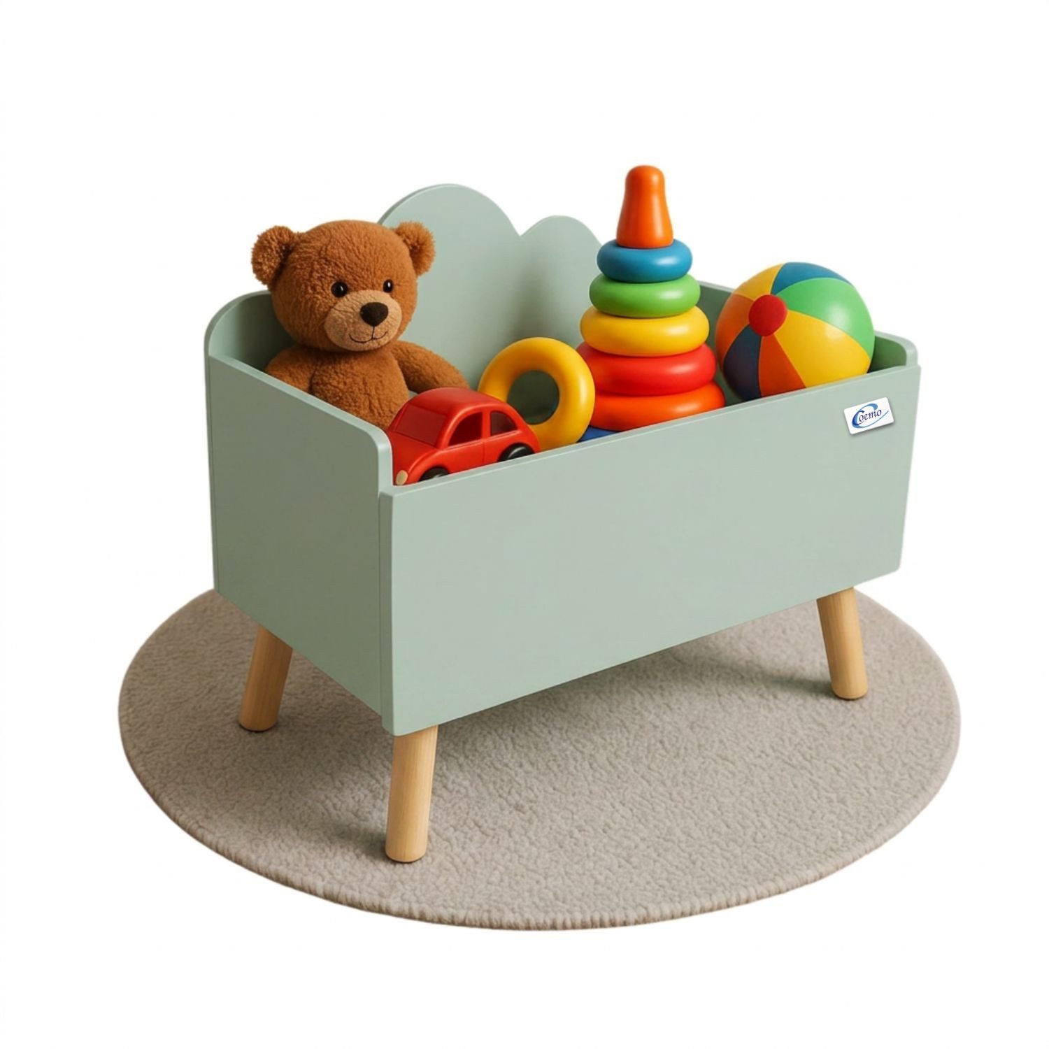 Coemo Standregal LILO, Truhe Holz, Aufbewahrungskiste, Aufbewahrungsbox in Mintgrün