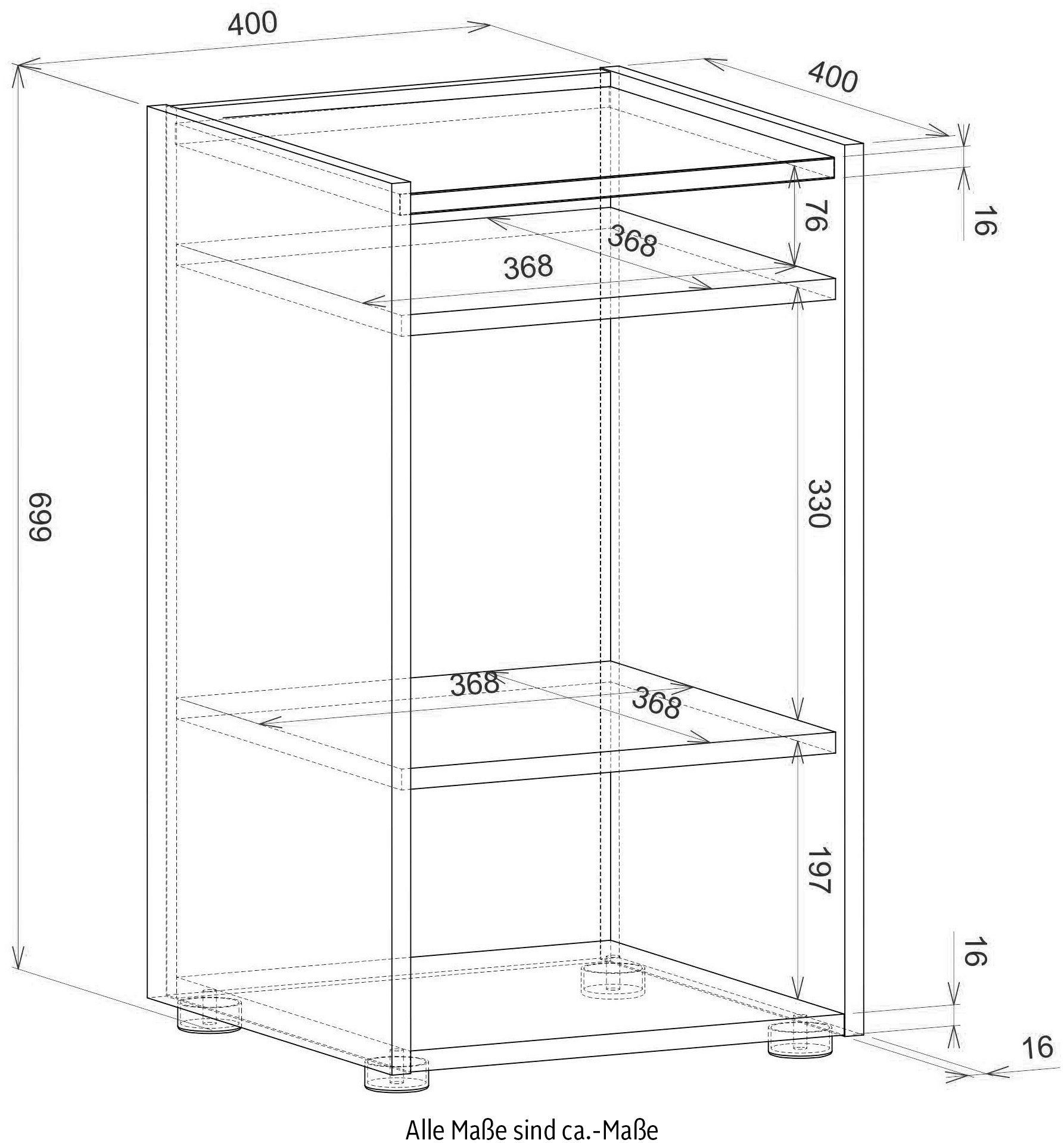 Container Furn.Design mit x cm) weiß Eiche, (Schreibtischcontainer 70 in Center 40