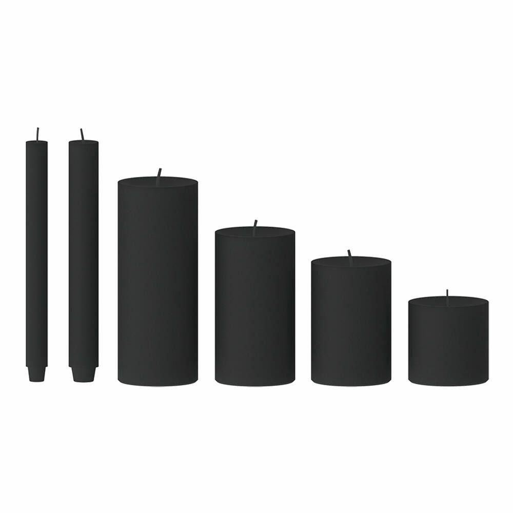 Engels Kerzen Stumpenkerze Gegossen Schwarz H 12 cm