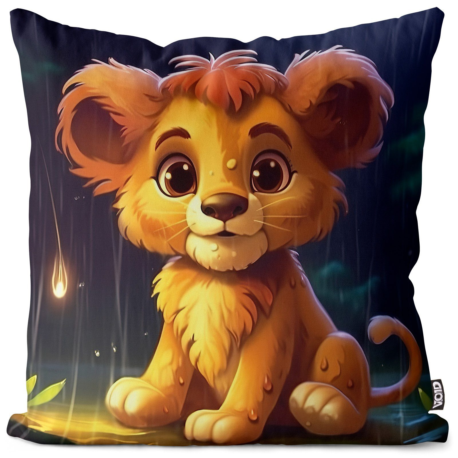 Kissenbezug, VOID (1 Stück), Baby Löwe Kinder Comic Dschungel Kind Safari tiger katze plüschtier g