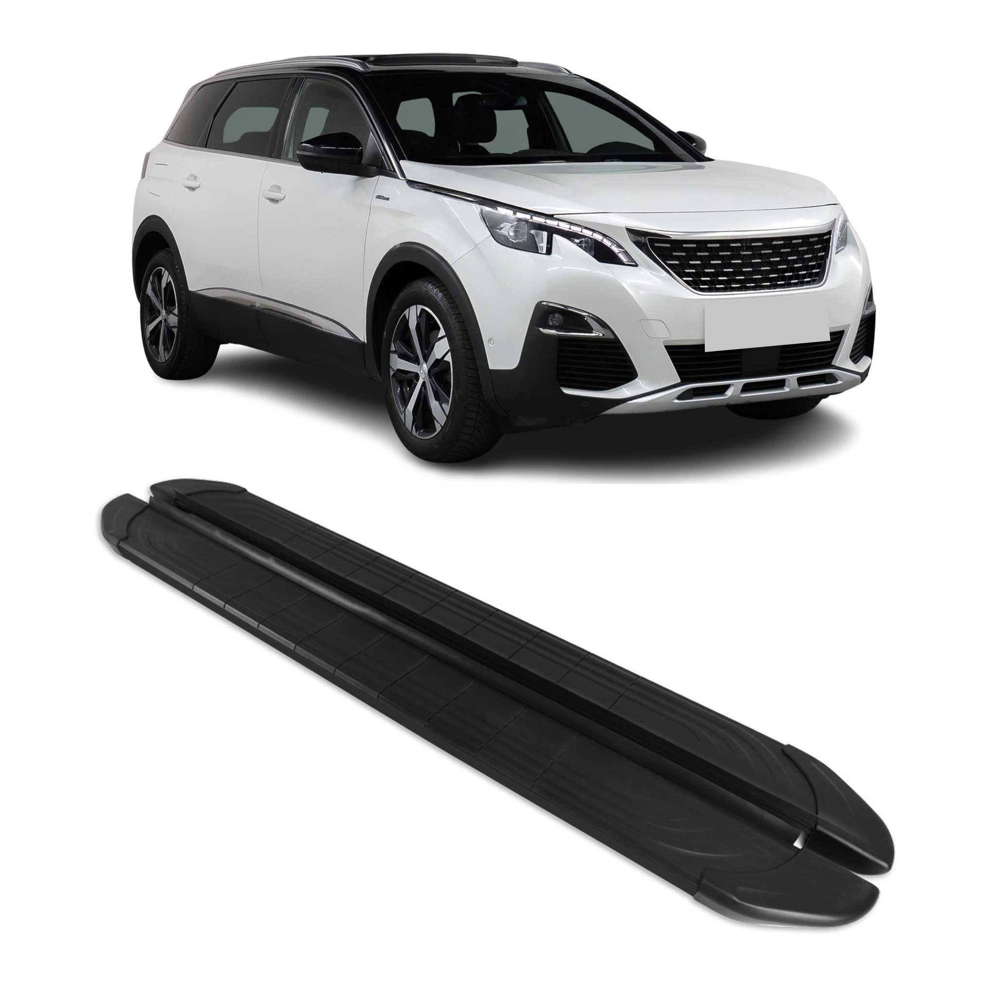 OMAC Kfz-Schmutzfänger Trittbretter Seitenschweller für Peugeot 5008 2016-2025 Aluminium 2tlg, 2-tlg., Rutschfest, Haltbar, Aerodynamik