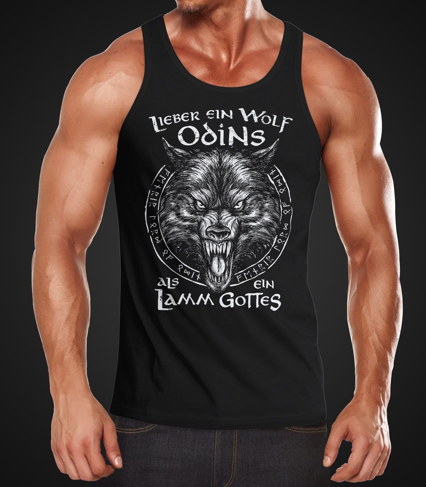 Neverless Tanktop Herren Tank-Top Lieber ein Wolf Odins als ein Lamm Gottes günstig online kaufen