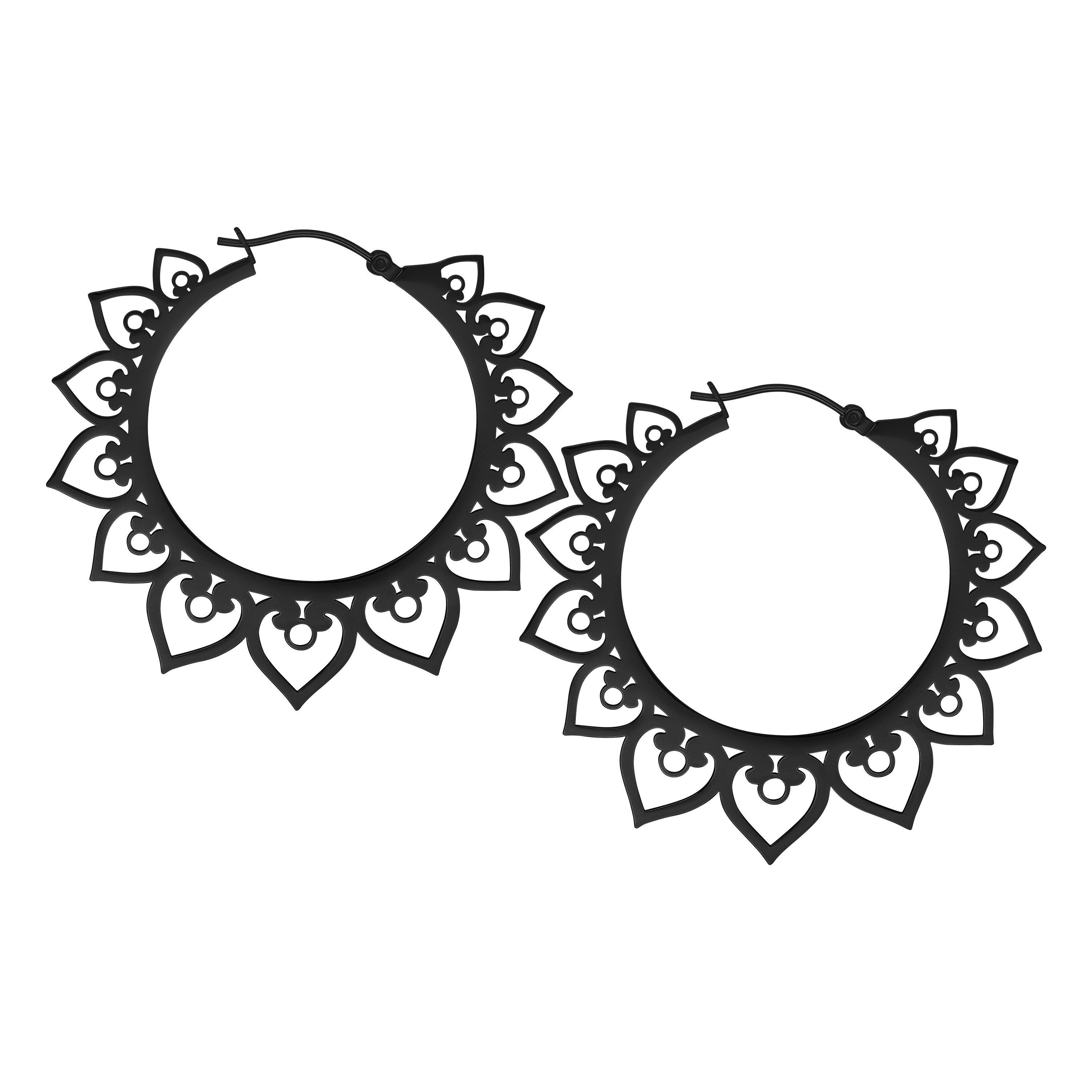 Paar Ohrhänger Hearts Hoops
