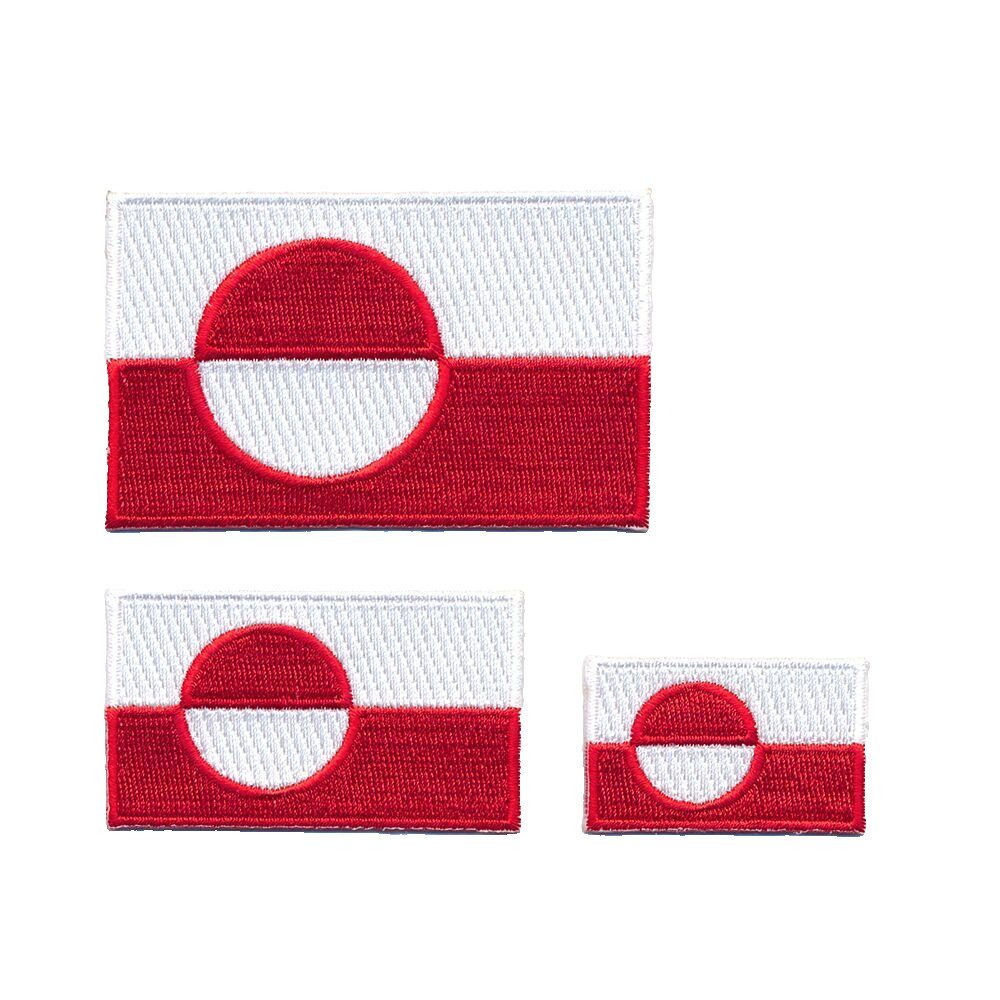 hegibaer Aufnäher 3 Grönland Nuuk Dänemark Flaggen Patches Aufnäher Aufbügler Set 1165, (3 Stück, 3-tlg), Gute Qualität