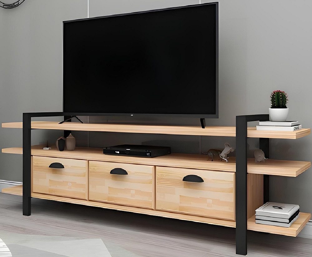 Xlmoebel TV-Schrank Beiger TV-Ständer aus Holz im eleganten RTV-Design (TV-Schrank) Hergestellt in Europa