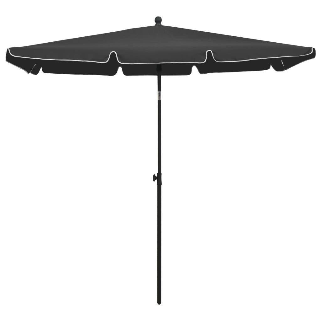furnicato Sonnenschirm mit Mast 210x140 cm Anthrazit, LxB: 140x210 cm – Bild 2 von 5