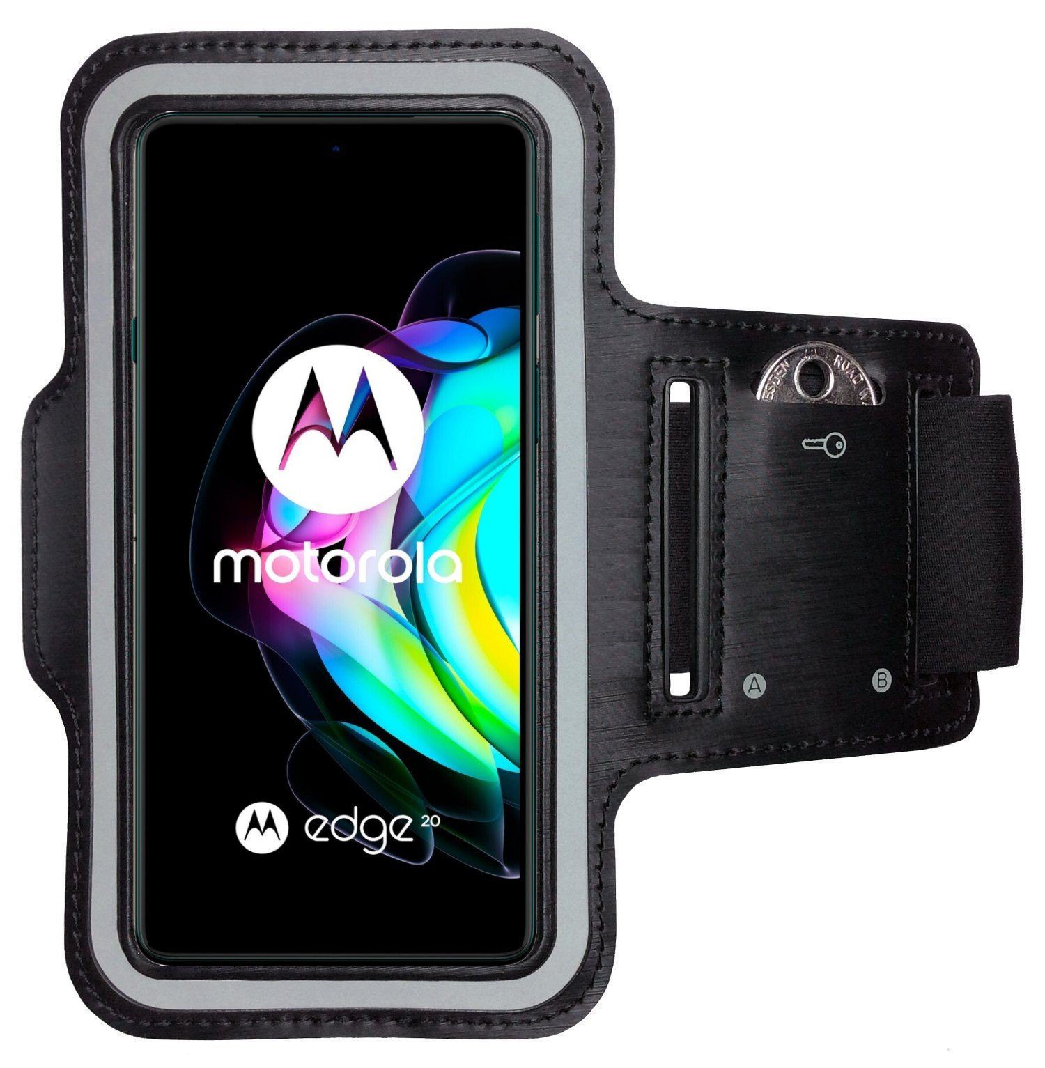 CoverKingz Handyhülle Sportarmband für Motorola Edge 20 Handy Fitness Hülle Armband Tasche, Sport Schutzhülle Schlüsselfach Handyhülle Jogging Schutztasche Etui