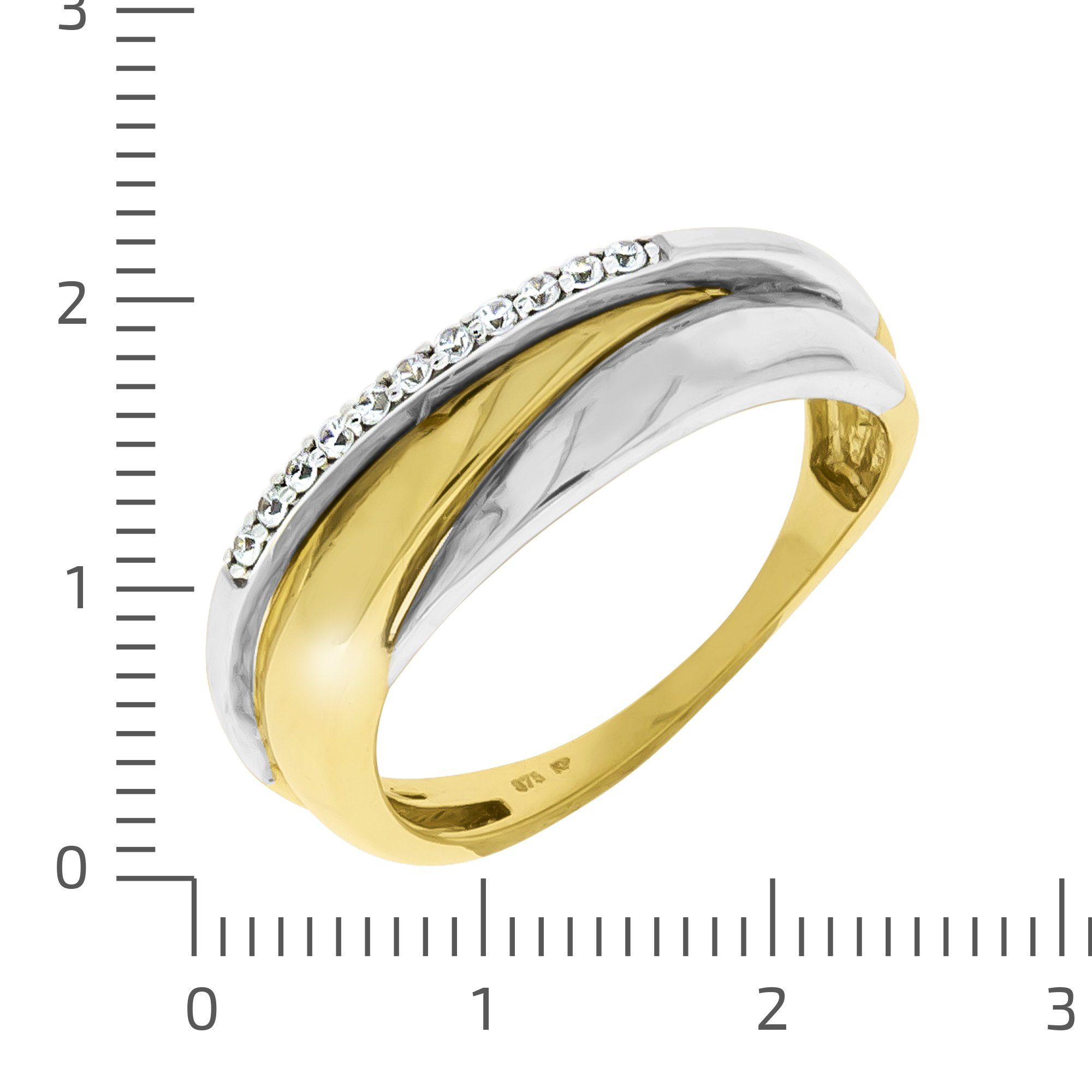 CELESTA Fingerring 375/- Gelbgold/Weißgold Zirkonia