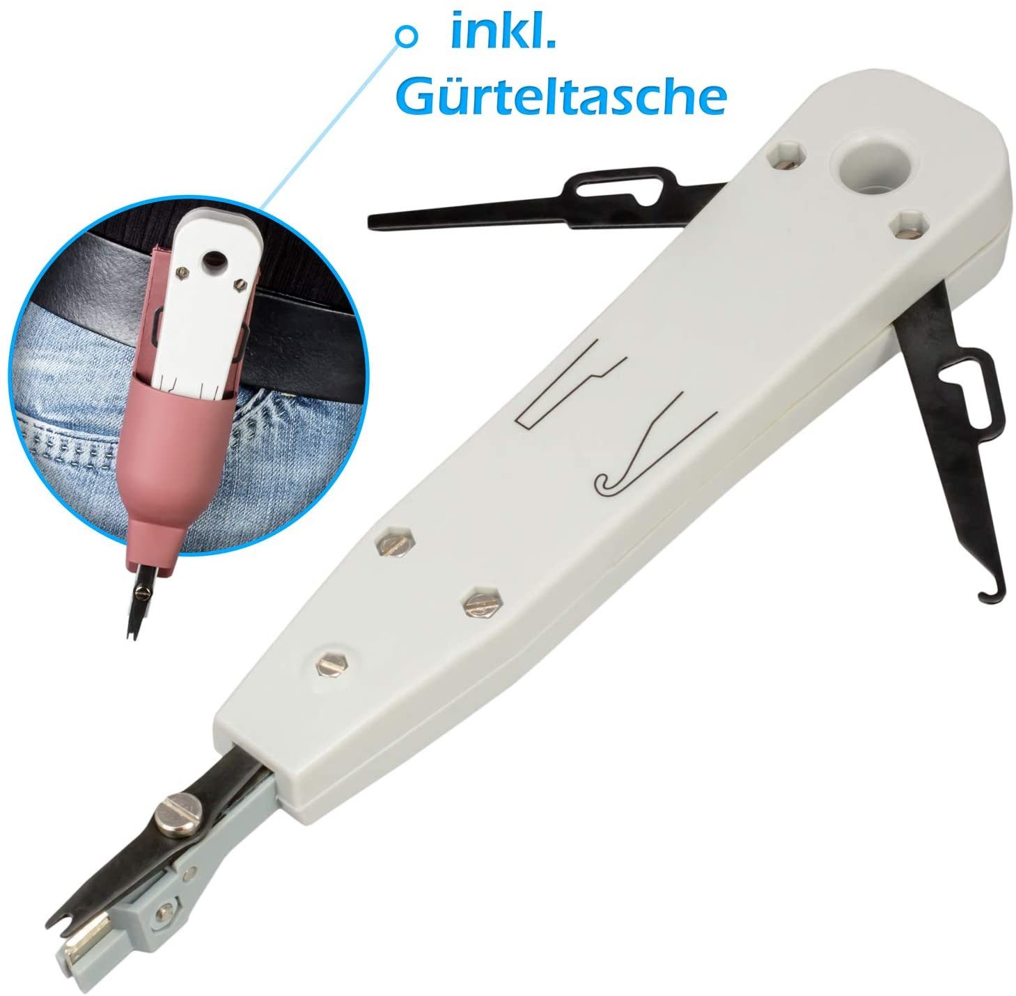 HB-DIGITAL LSA Anlegewerkzeug Schneid Klemm mit Guerteltasche Netzwerkkabel, Geeignet fuer LSA Technik.
