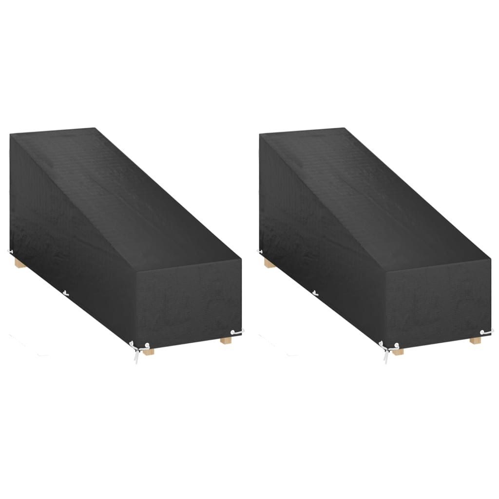 vidaXL Gartenmöbel-Schutzhülle Abdeckungen für Sonnenliegen 2 Stk 12 Ösen 200x65x3560 cm