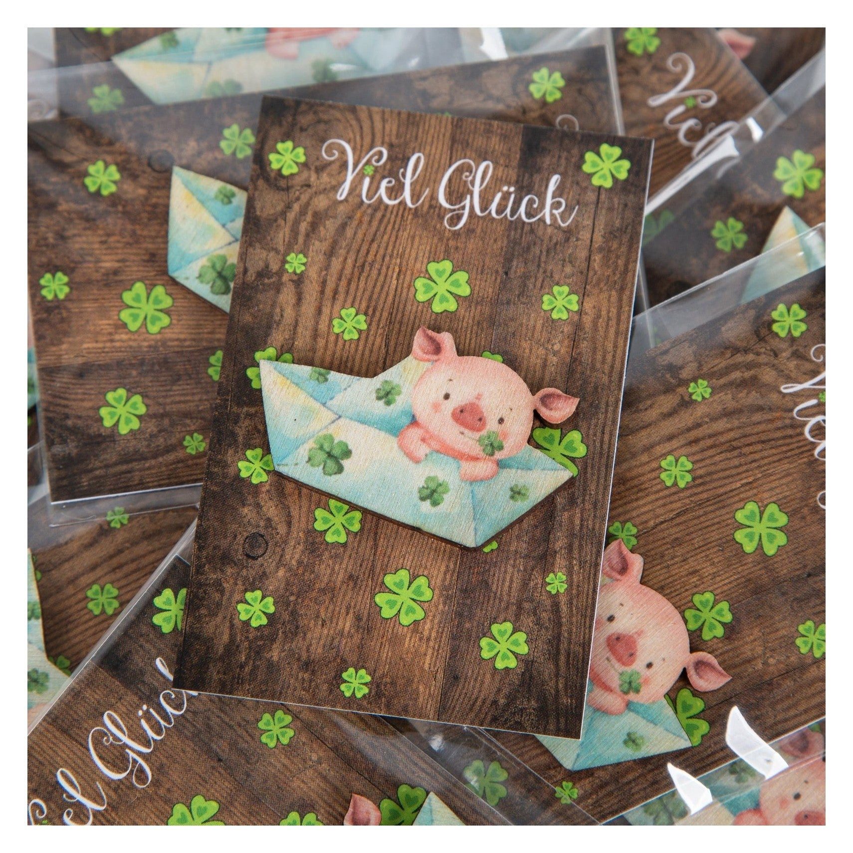 Logbuch-Verlag Dekofigur 10 Glücksbringer mit Viel Glück Karte Gastgeschenk günstig online kaufen