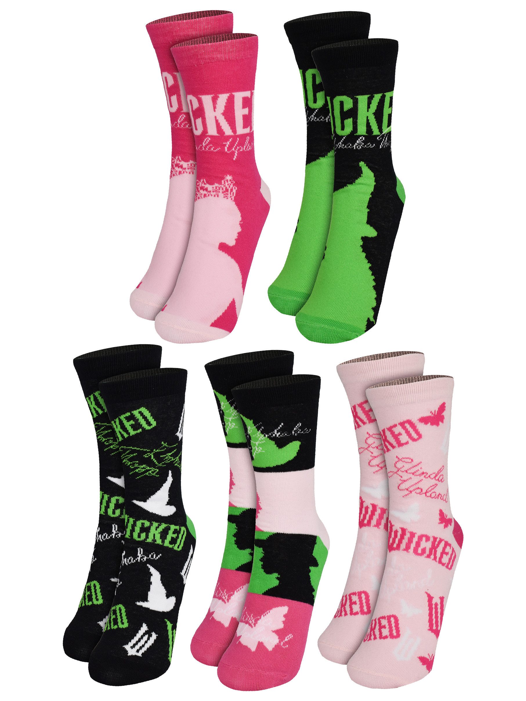 United Labels® Socken Wicked Socken Sneaker Strümpfe (5er Pack) 38-43 günstig online kaufen