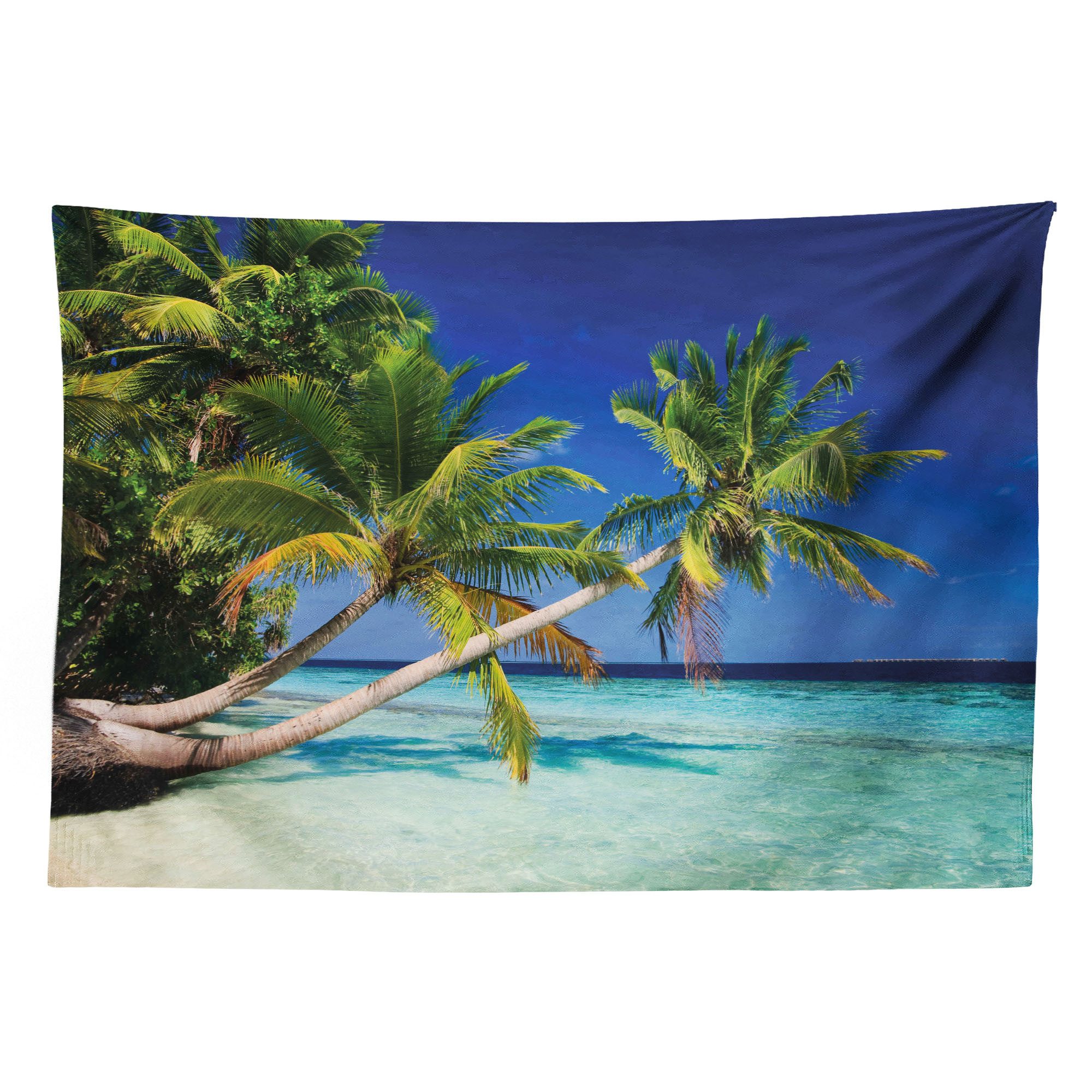 Abakuhaus Wandteppich aus Weiches Mikrofaser Stoff Für das Wohn und Schlafzimmer, rechteckig, Landschaft Tropic Island Palms