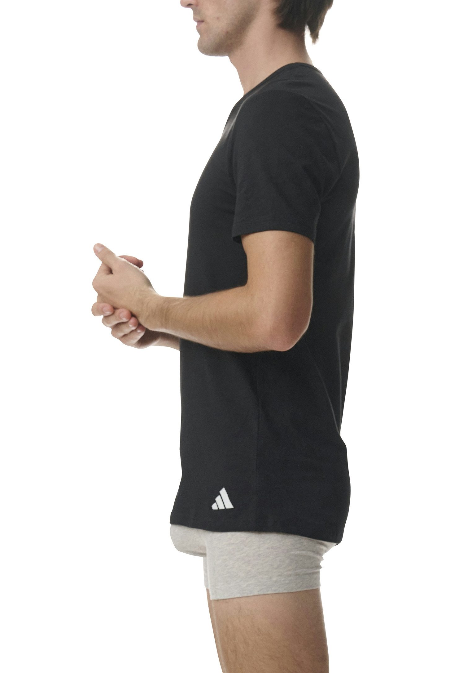 adidas Sportswear T-Shirt Active Flex Cotton (2er Pack) V-Ausschnitt, Kurzarm, bequem, elastisch
