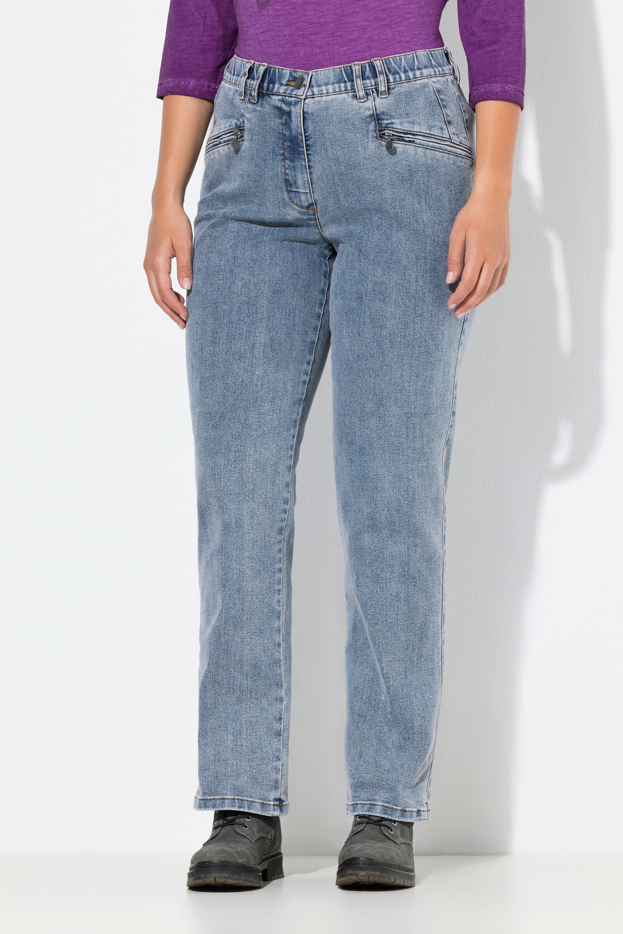 Regular-fit-Jeans Jeans Mony konisches Bein Komfortbund Zipptaschen
