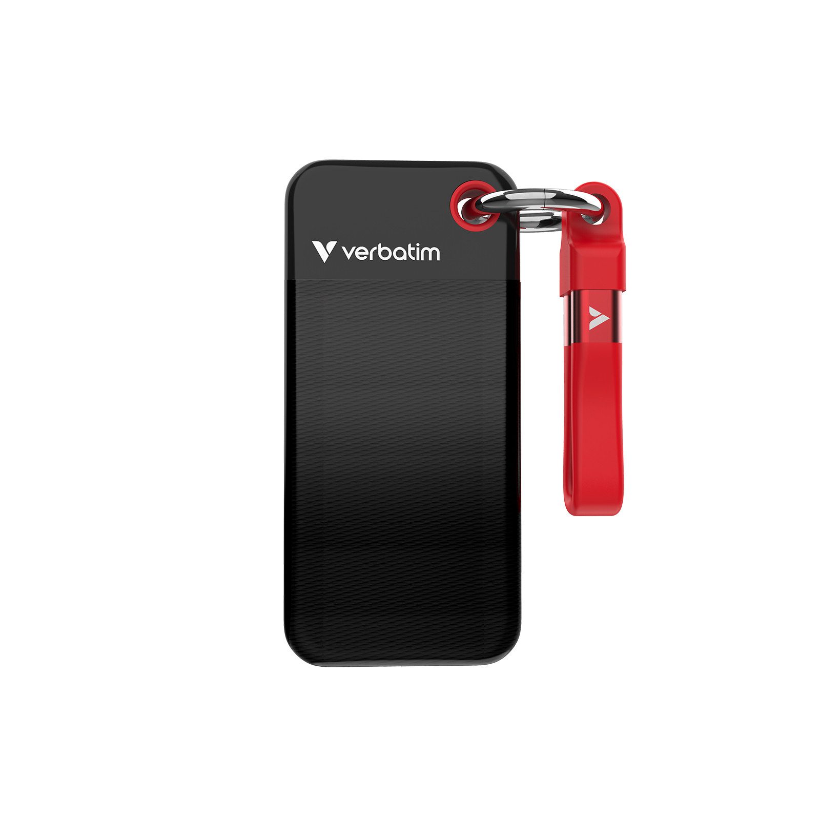 Verbatim Taschenspeicher Mobilspeicher Schlüsselanhänger externe SSD (2 TB) extern", Schlüsselring mit Kabelhalter, USB-C, leicht