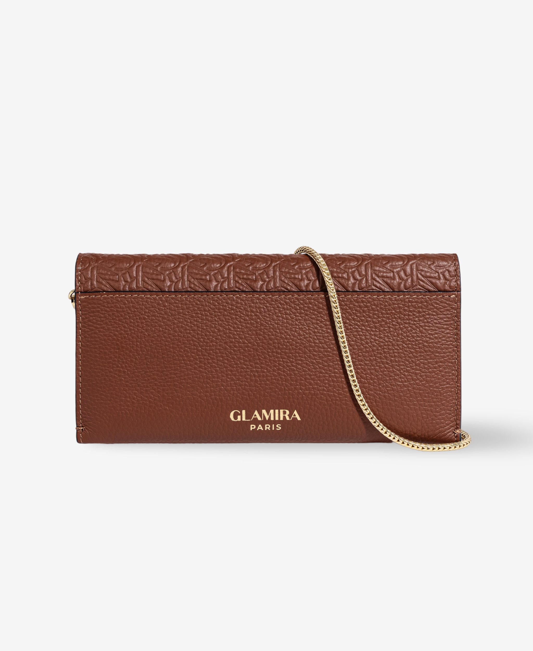 GLAMIRA Handtasche Glamouré Soir Braune Geldbörse (1-tlg., mit abnehmbarem Schulterriemen), abnehmbarer Schulterriemen mit Kette