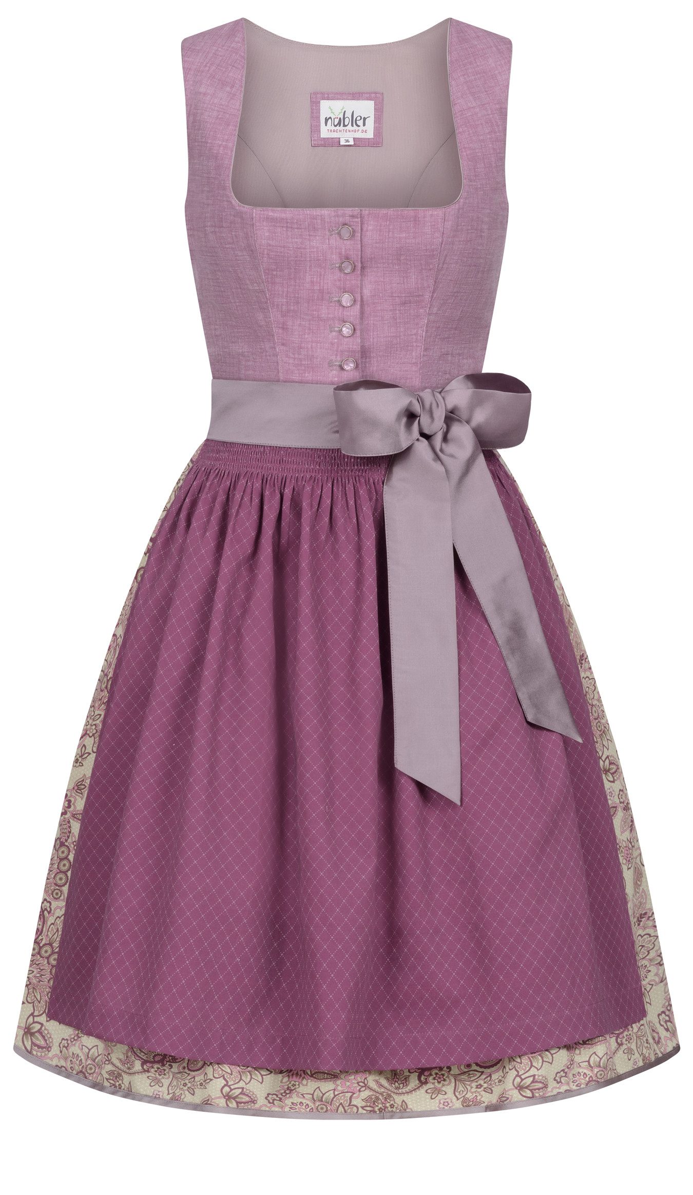 Trachtenkleid Mididirndl Gina in Flieder von Nübler - Rocklänge 65 cm