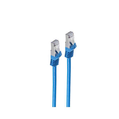 shiverpeaks® RJ45 Patchkabel m. CAT 7 Rohkabel PIMF blau 2m LAN-Kabel, RJ-45, (200 cm)