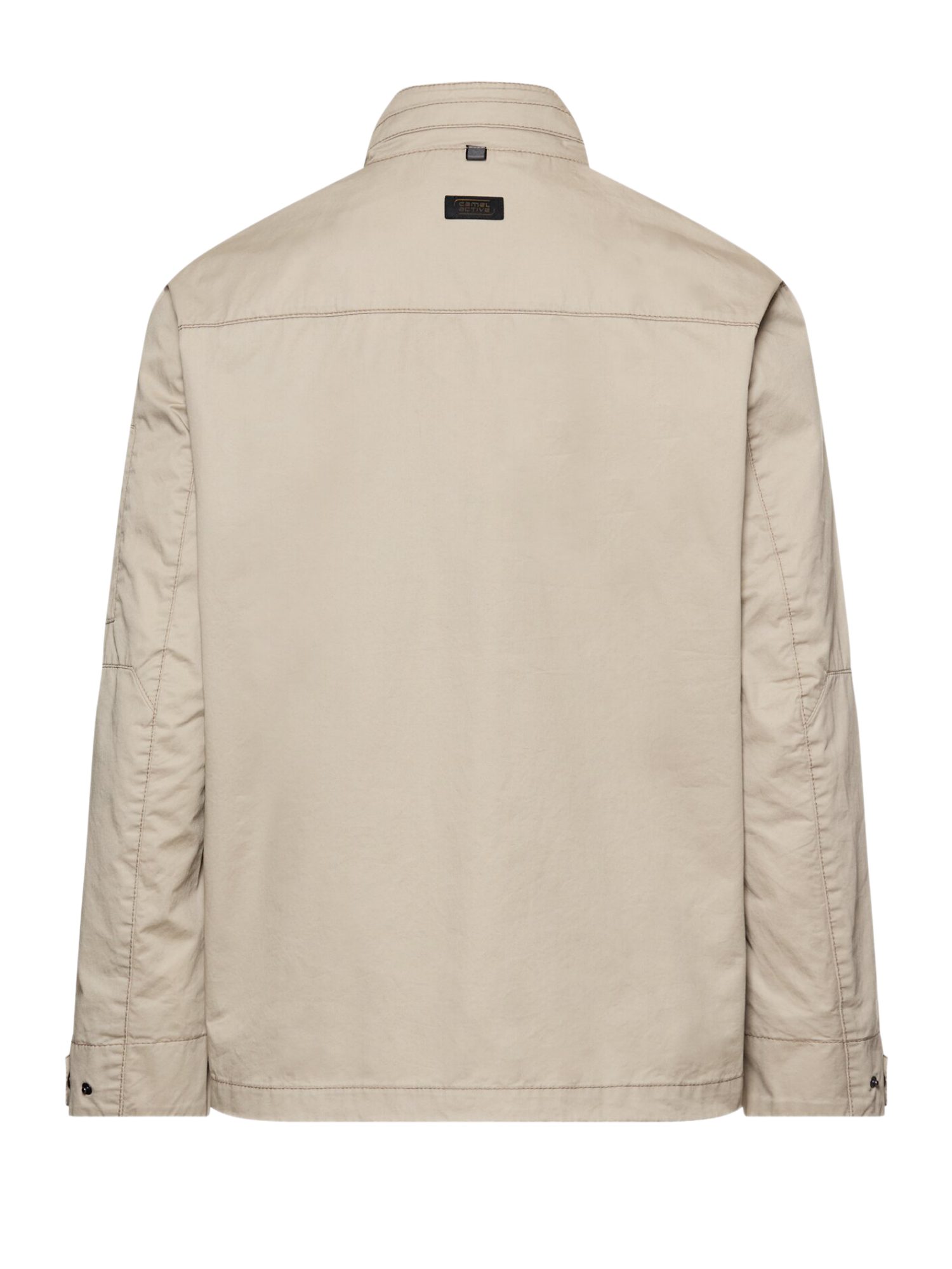 camel active Funktionsjacke natur,Casual,Baumwolle,Unifarben,Stehkragen,Lang,Regular Fit