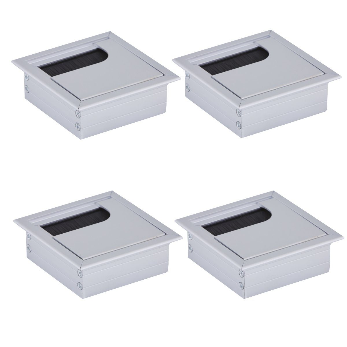 HOOZ Kabelkanal für Schreibtisch, Arbeitsplatten und sonstige Möbel im Büro & Zuhause (Set, 4-St., 8cm), Kabelmanagement
