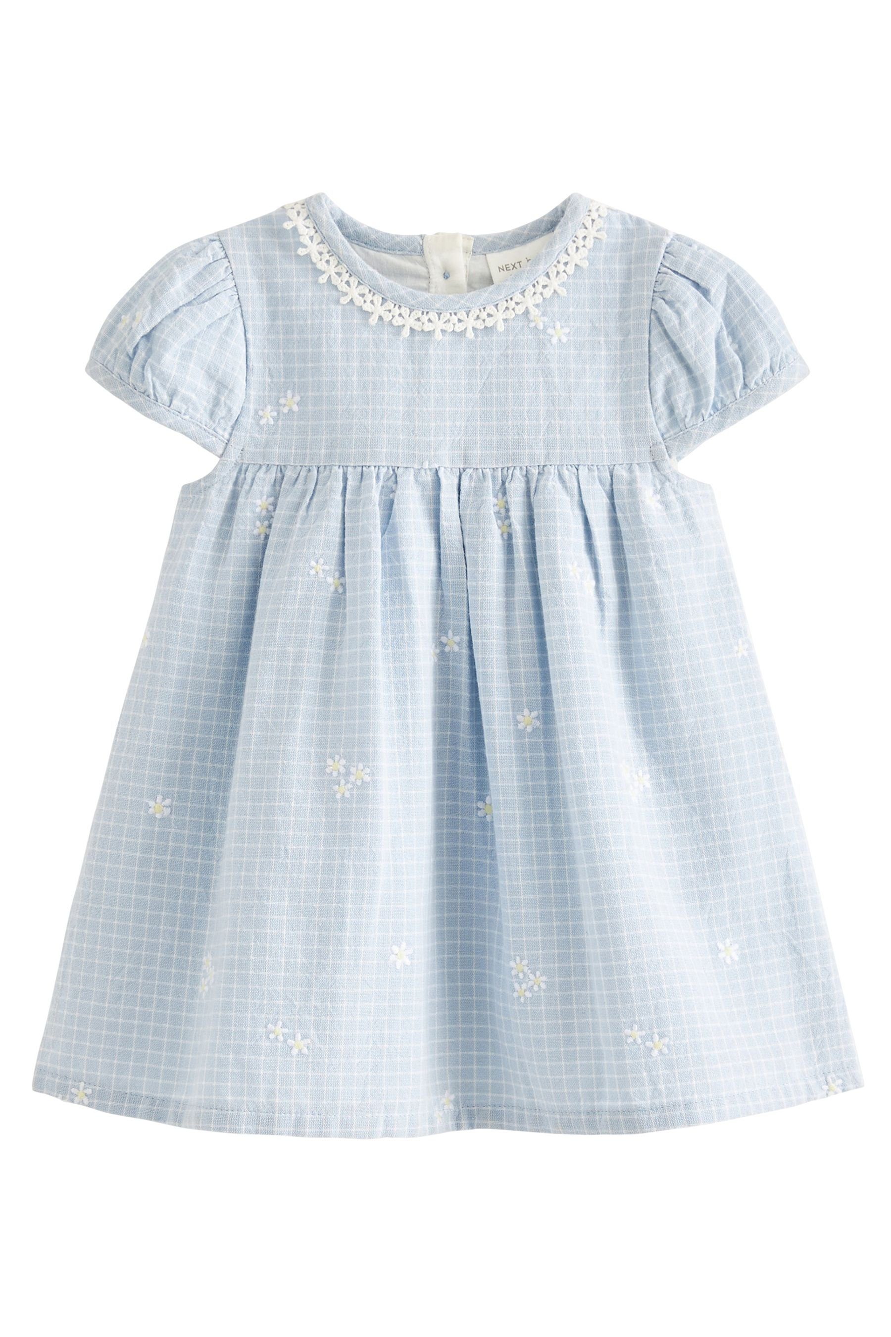 Next Sommerkleid Gewebtes Babykleid mit Blumenstickereien (1-tlg) | Sommerkleider