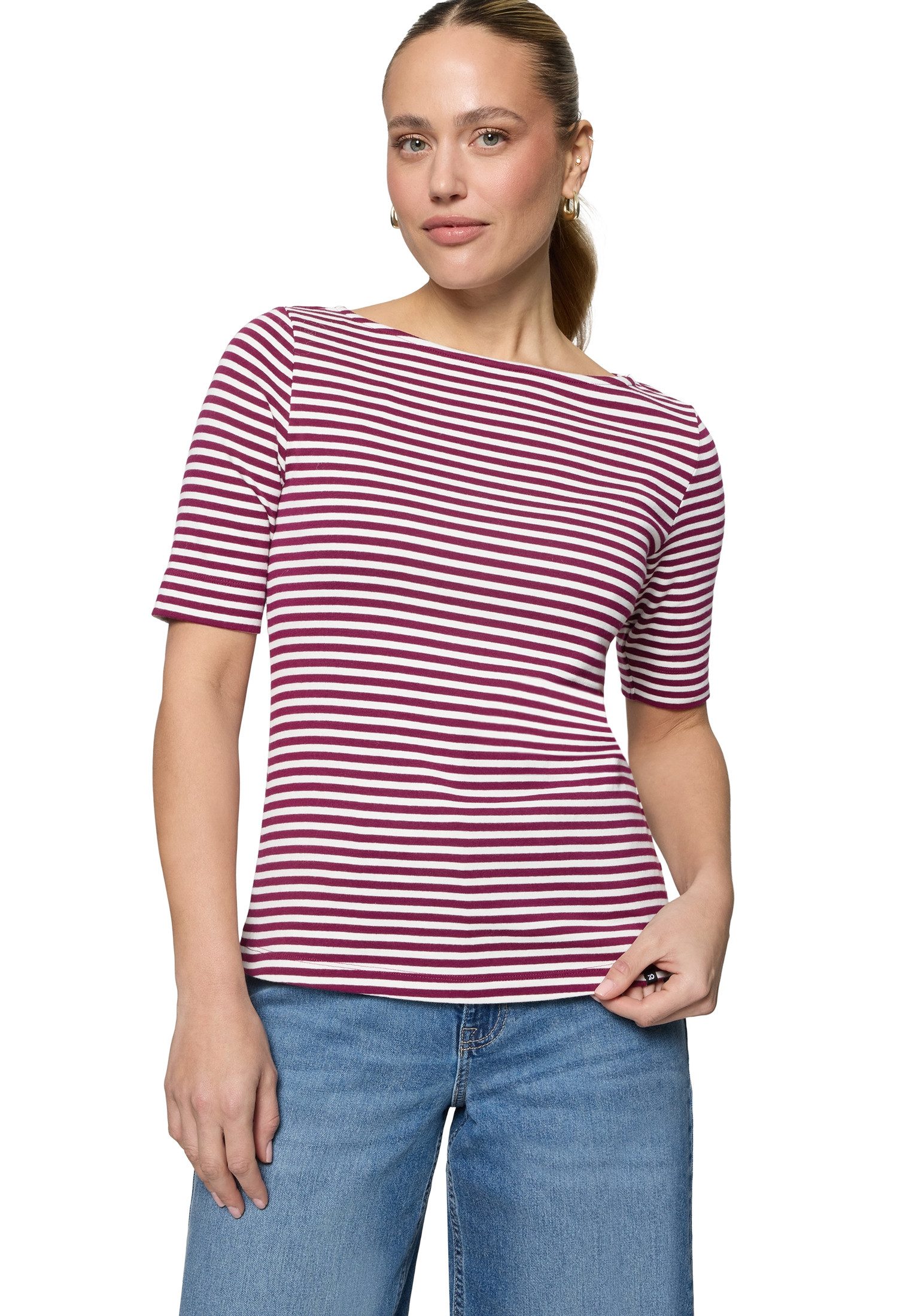 Zero Kurzarmshirt Damen mit U-Boot Ausschnitt (1-tlg) Material