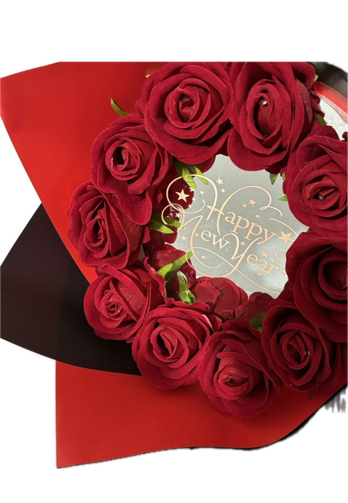 Kunstblumenstrauß Blumenstrauß / Rosen / Bouquets / Blumen / Künstliche Blume LED, M-Diamant, LED-Beleuchtung, Acrylspiegel mit Gravur, Geschenkverpackung