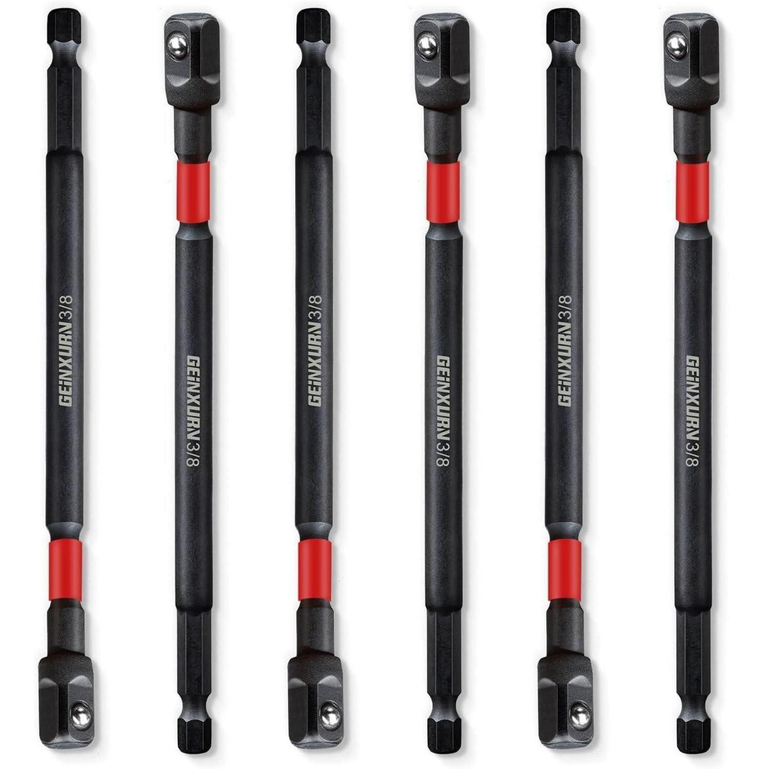 LuxusKollektion Stecknuss Stecknuss-Adapter-Set 6tlg 3/8 150mm Cr-V, 6-St.