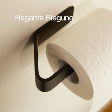 Designfabrik Hamburg Toilettenpapierhalter ohne Bohren, Klopapierhalter selbstklebend, WC Klorollenhalter, inkl. Markenklebeband für besonders starken Halt