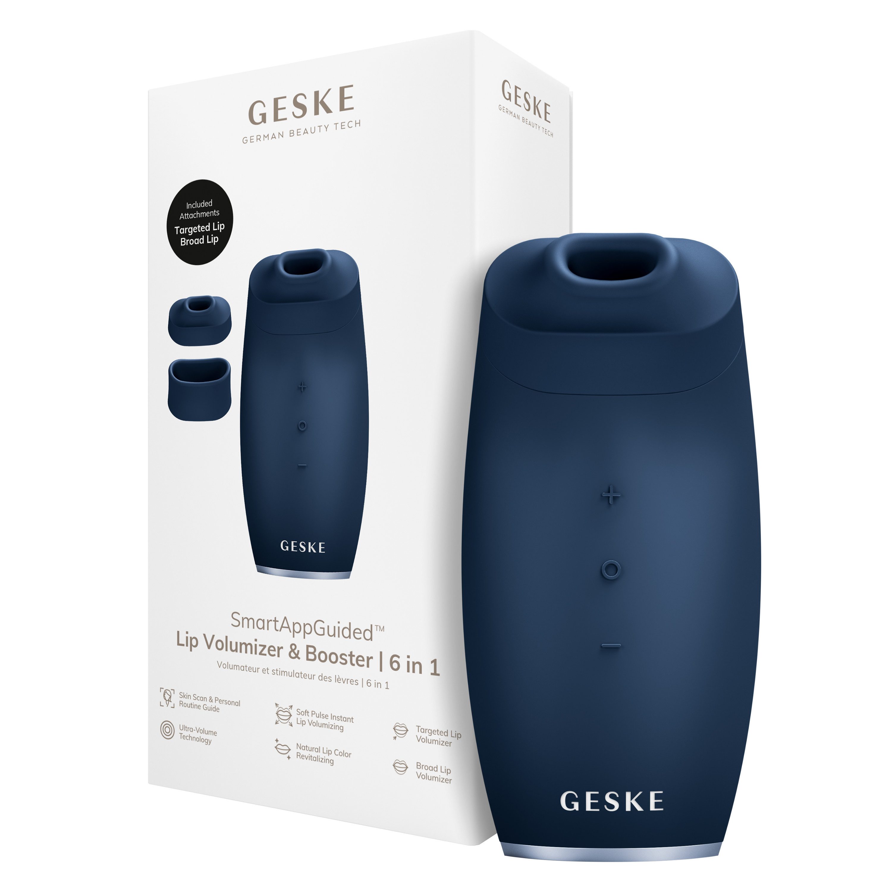 GESKE German Beauty Tech Lip-Booster SmartAppGuided™ Lip Volumizer & Booster 6 in 1, 4-tlg., Mit der GESKE App erhältst Du deine personalisierte Hautpflegeroutine.